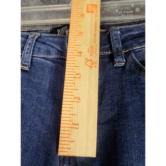 Judy Blue Flare Jeans Frayed Hem Crop Flare‎ Fit Dark Wash Denim Women Sz 5/27 - Picture 10 of 12